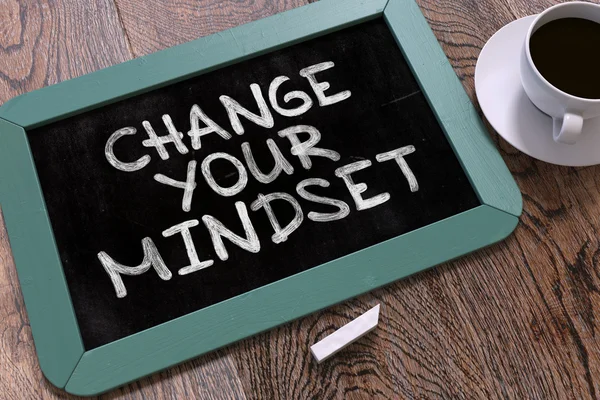 Change Your Mindset. Motivation Quote on Chalkboard. — Stock fotografie