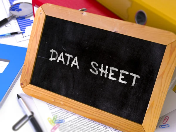 Data Sheet Handwritten on Chalkboard. — Stock Photo, Image