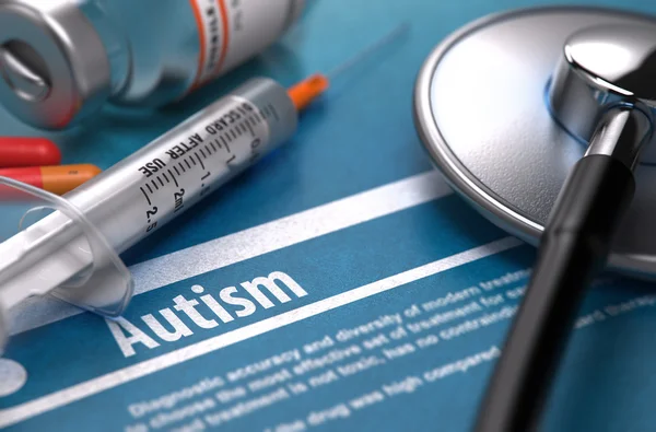 Autism - Printed Diagnosis. Medical Concept. — Stock Photo, Image