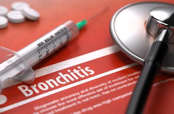 Bronchitis - Printed Diagnosis on Orange Background. — Stockfoto