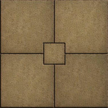 Sand Color Paving Slabs in the form of Small Brick Surrounded Four Large Square.