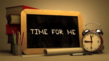 Time for Me Handwritten on Chalkboard.
