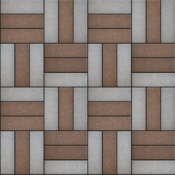 Pavimentazione marrone e grigio di forma rettangolare . — Foto Stock