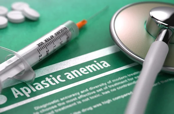 Anemia aplastica. Concetto medico su sfondo verde . — Foto Stock