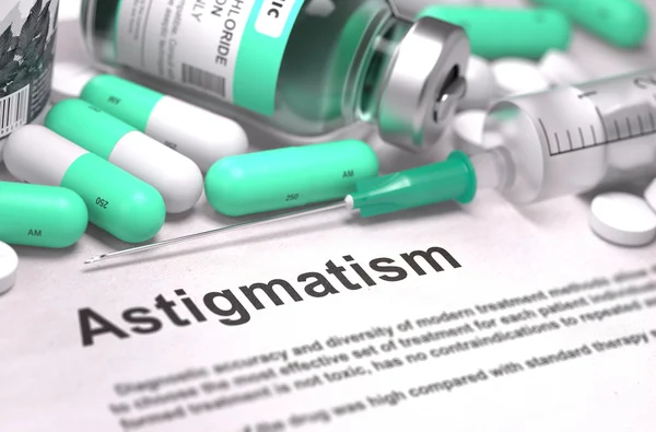 Astigmatism diagnos. Medicinska begrepp. — Stockfoto