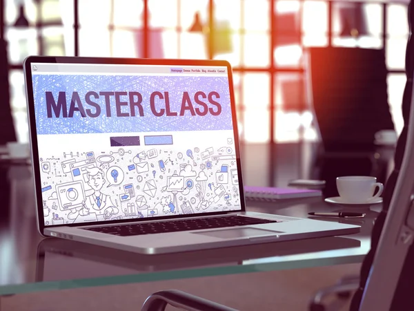 Master Class Concept on Laptop Screen. — Stockfoto