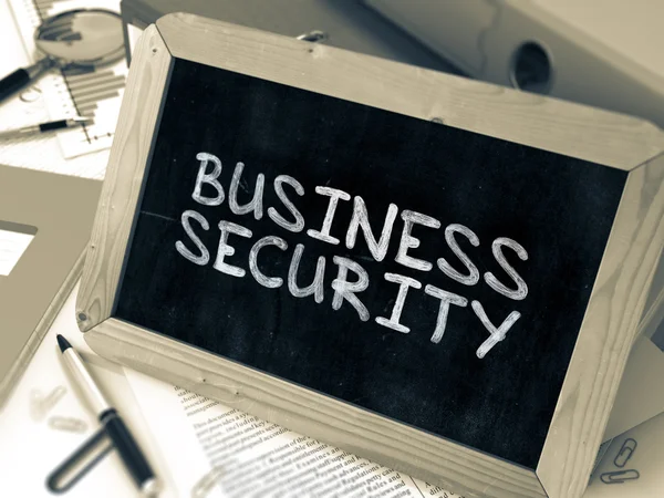 Business Security Handwritten by White Chalk on a Blackboard. — Zdjęcie stockowe