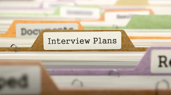Interview Plans - Folder Name in Directory. — Stock Photo, Image