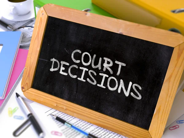 Handwritten Court Decisions on a Chalkboard. — Stock Photo, Image