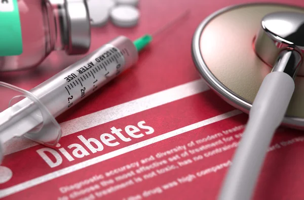 Diabetes. Medical Concept on Red Background. — Stockfoto