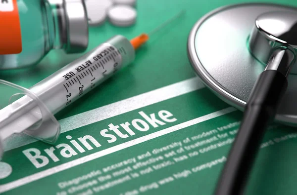 Brain stroke. Medical Concept on Green Background. — Zdjęcie stockowe