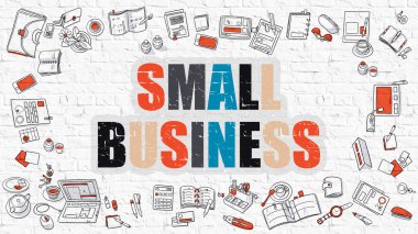 Small Business in Multicolor. Doodle Design.
