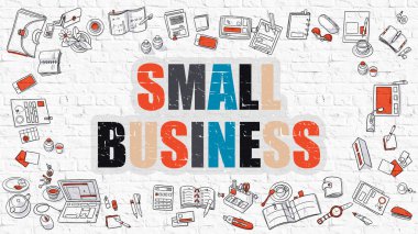 Small Business in Multicolor. Doodle Design. clipart