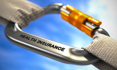Chrome Carabiner with Text Health Insurance.