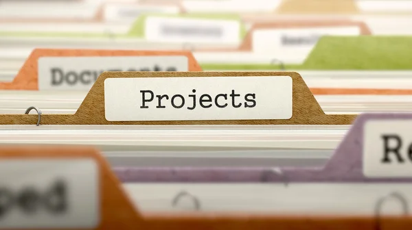 Projects Concept. Folders in Catalog. — Zdjęcie stockowe