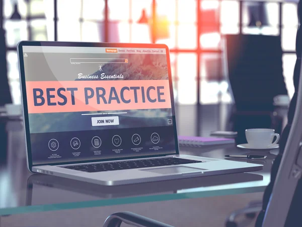 Best Practice Concept on Laptop Screen. — Stock fotografie