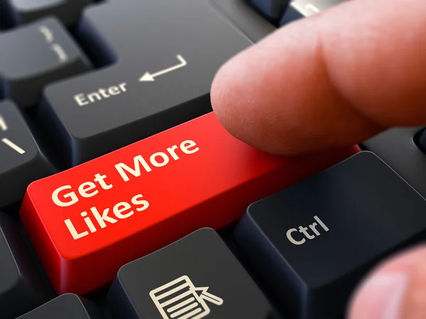 Get More Likes - Clicking Red Keyboard Button. — Zdjęcie stockowe