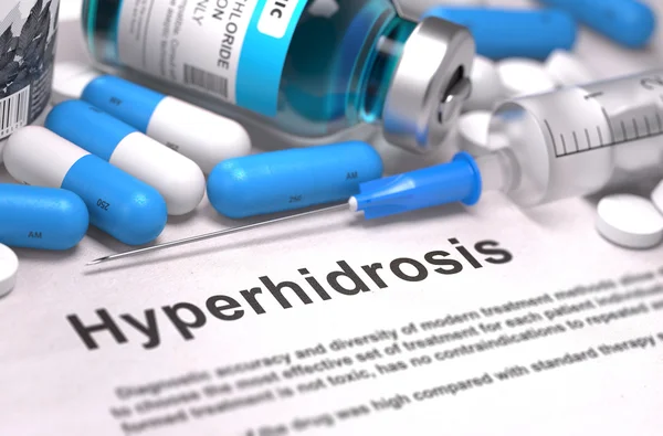 Diagnos - hyperhidros. Medicinska begrepp. — Stockfoto