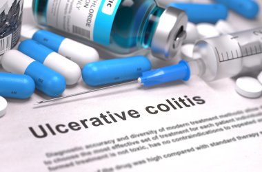 Diagnosis - Ulcerative Colitis. Medical Concept. 3D Render. clipart