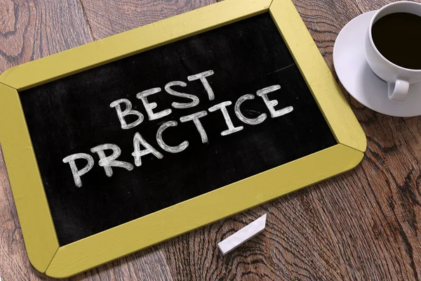 Best Practice - Chalkboard with Hand Drawn Text. — Zdjęcie stockowe