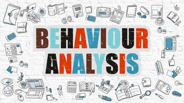 Behaviour Analysis Concept. Multicolor on White Brickwall. — Stockfoto
