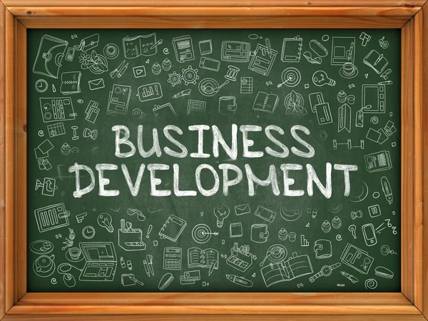 Desenvolvimento de negócios - mão desenhada em Chalkboard verde . — Fotografia de Stock
