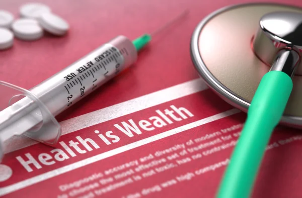 Health is Wealth. Medical Concept on Red Background. — Stockfoto