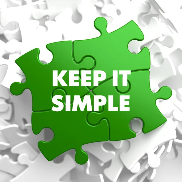 Keep it Simple on Green Puzzle. — Stock Photo, Image