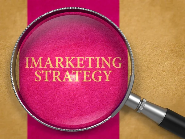 IMarketing Strategy through Lens on Old Paper. — Stock Photo, Image