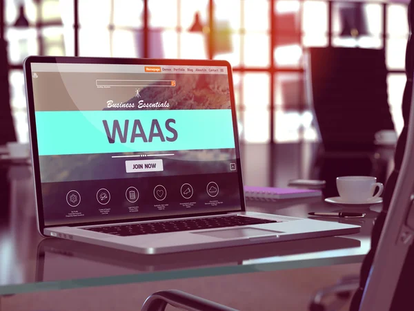 WAAS Concept on Laptop Screen. — Stock fotografie