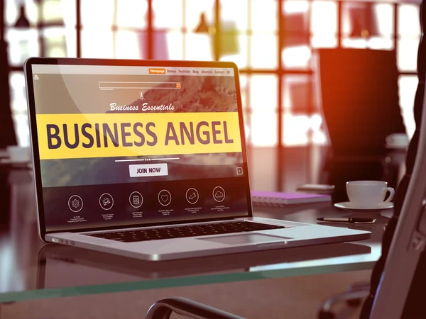 Écran d'ordinateur portable avec Business Angel Concept . — Photo