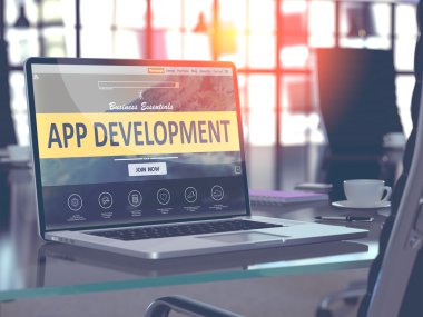 App Development Concept on Laptop Screen.