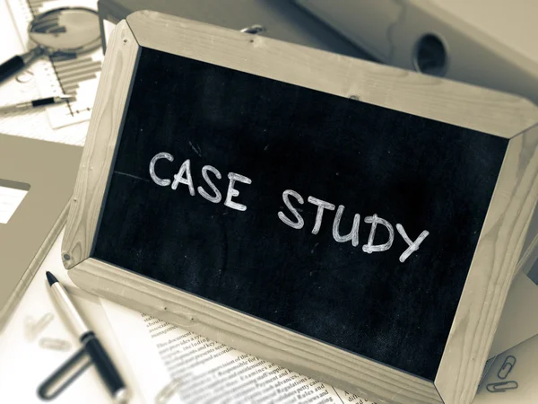 Hand Drawn Case Study Concept on Small Chalkboard. — Stockfoto
