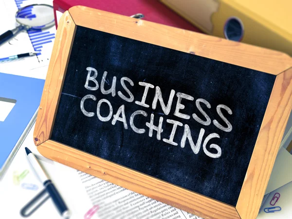 Handwritten Business Coaching on a Chalkboard. — Stok fotoğraf