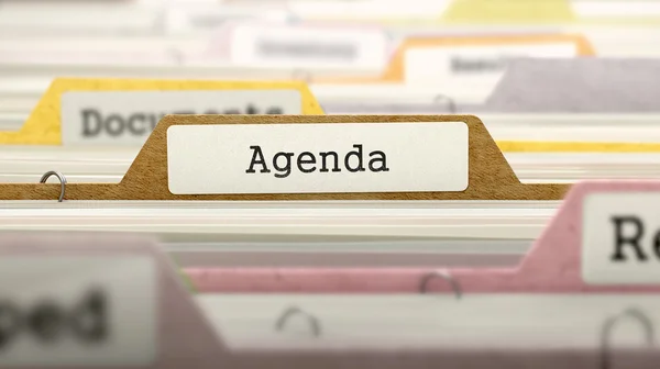 Agenda Concept. Folders in Catalog. — Stock Photo, Image