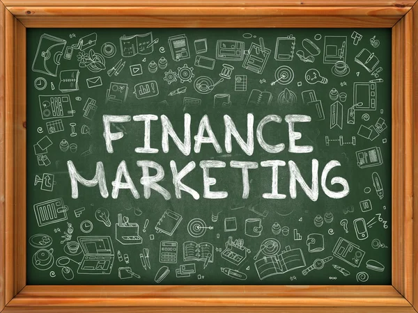 Finance Marketing - Dessiné à la main sur le tableau vert . — Photo