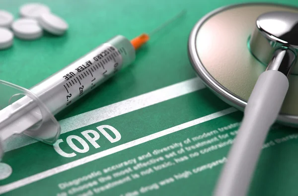 COPD. Medical Concept on Green Background. — Zdjęcie stockowe