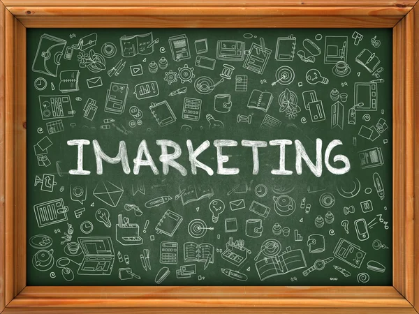 Imarketing - Hand Drawn on Green Chalkboard. — Stockfoto