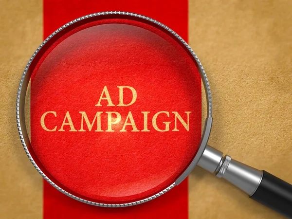 Ad Campaign Concept through Magnifier. — Stockfoto