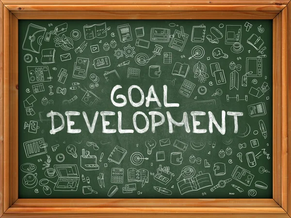 Goal Development - Hand Drawn on Green Chalkboard. — Stock Photo, Image