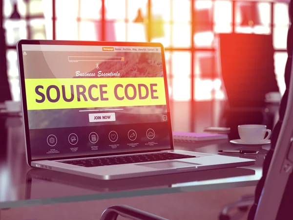 Source Code Concept on Laptop Screen. — Stock fotografie