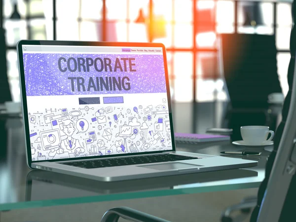Laptop Screen with Corporate Training Concept. — Stok fotoğraf