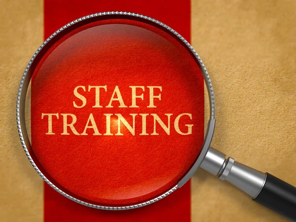 Staff Training Concept through Magnifier. — 스톡 사진