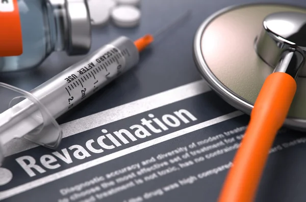 Revaccination - Medical Concept on Grey Background. — Stockfoto