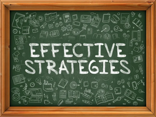 Effective Strategies - Hand Drawn on Green Chalkboard. — Stock Fotó