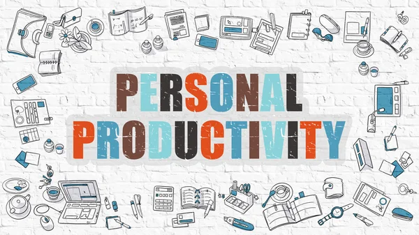 Concepto de productividad personal. Multicolor en ladrillo blanco . —  Fotos de Stock
