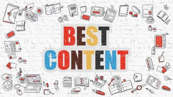 Best Content Concept with Doodle Design Icons. — Stockfoto