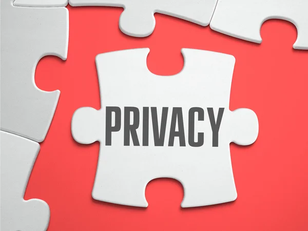 PRIVACY - Puzzle on the Place of Missing Pieces. — Stockfoto