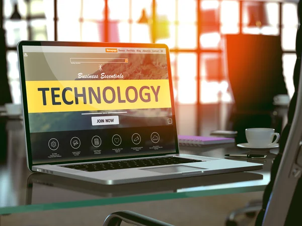 Technology Concept on Laptop Screen. — Stock fotografie