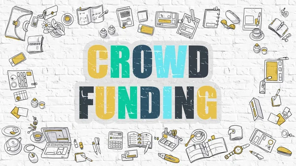 Crowd Funding in Multicolor. Doodle Design. — Stock fotografie